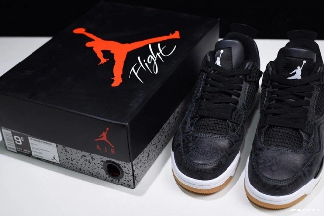 Laser Jordan Air Retro 4 Black CI1184-001 1205